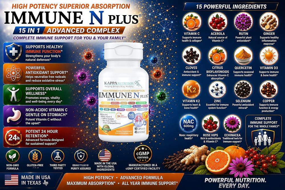 KAPPA NUTRITION Immune N Plus 15 in 1 Complex - 60 Capsules - image 5
