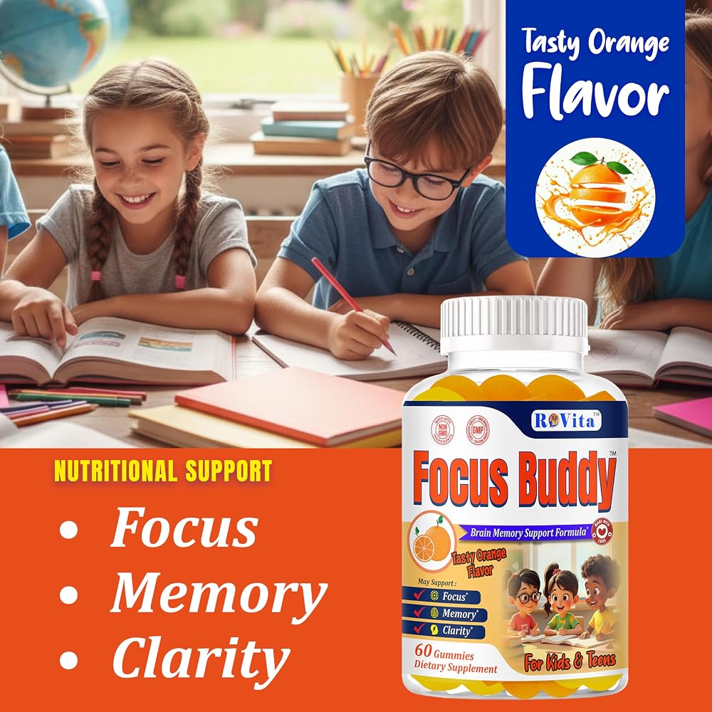 ROVita Focus Buddy Kids Memory and Focus Gummies - 60 Count - image 2