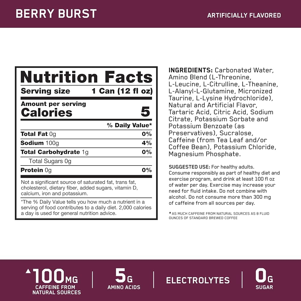 Optimum Nutrition Essential Amino Energy Sparkling Hydration Drink