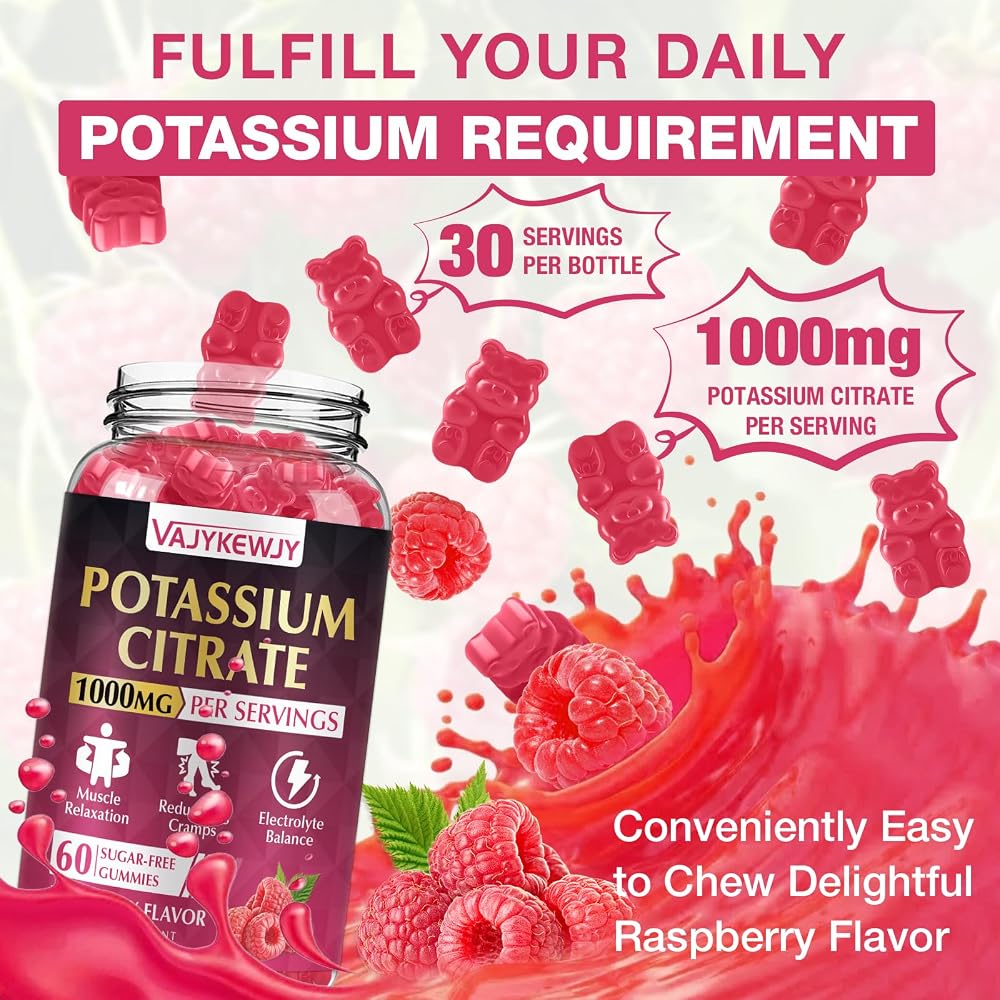 VAJYKEWJY 2 Pack Potassium Citrate Gummies