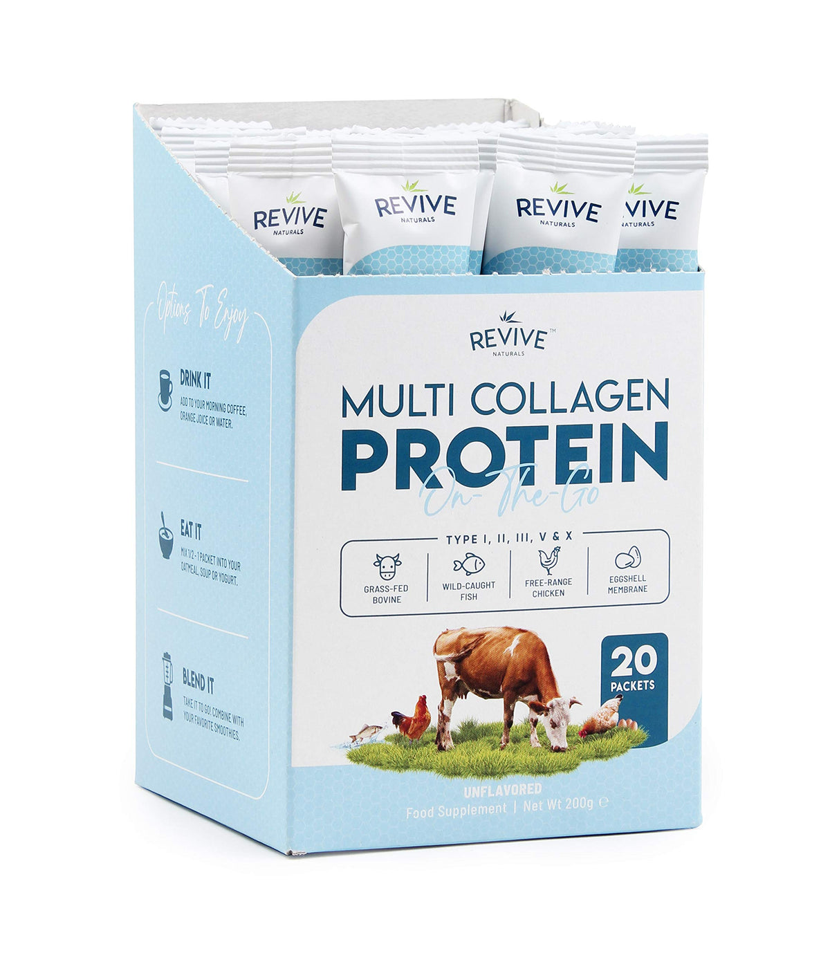 Revive Naturals Multi Collagen Hydrolyzed Protein Powder (16oz)