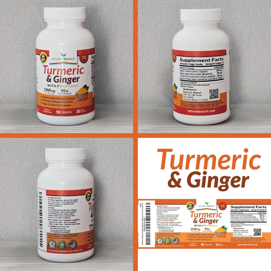 Nature's Branch Turmeric Ginger Joint Support - 90 Capsules - image 9
