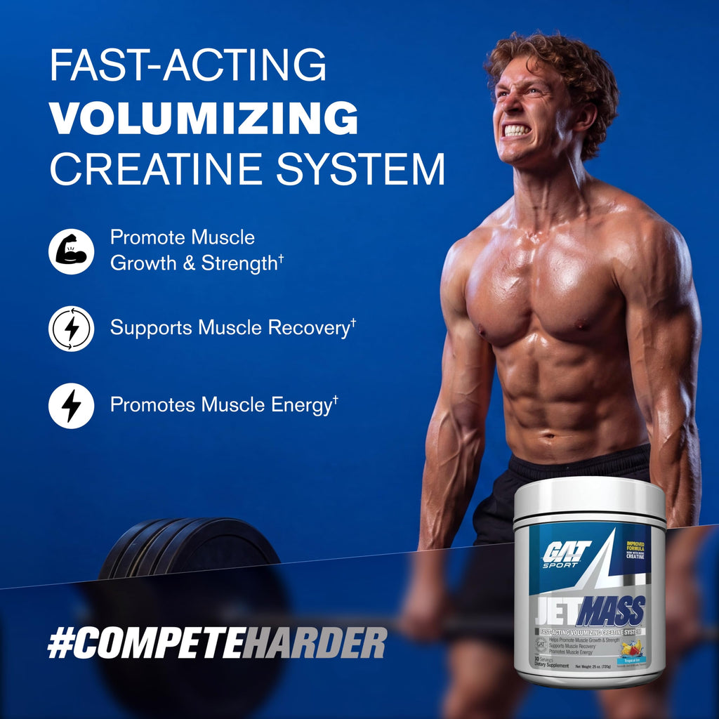 GAT SPORT JETMASS Creatine Powder Tropical Ice - 30 Servings - image 2