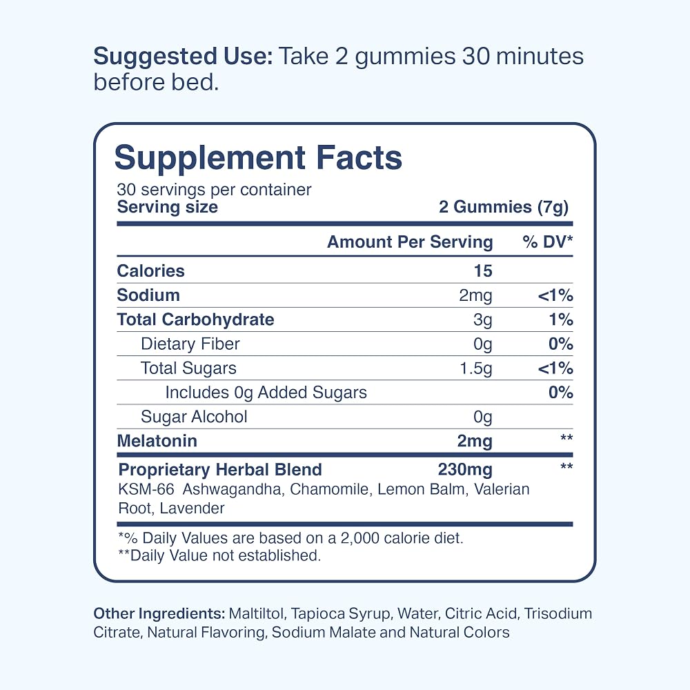 SLEEP IS THE FOUNDATION Melatonin Gummies Sleep Aid 2mg - 60 Gummies - image 4