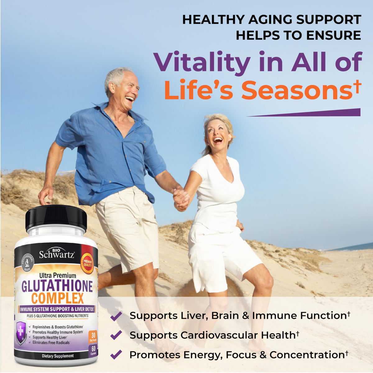 BioSchwartz Glutathione 500mg Liver Support - 60 Capsules - image 3
