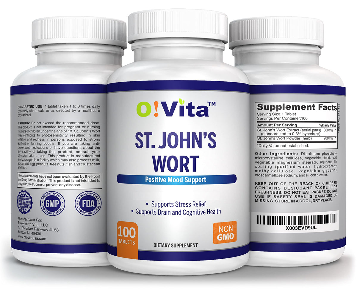 O!VITA St. John's Wort 500mg Tablets - 100 Count - image 5