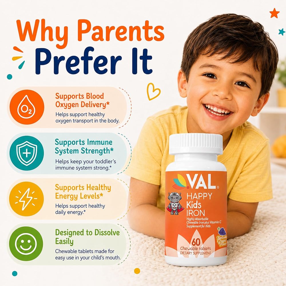VAL Happy Kids Iron Supplements Chewable Tablets - 60 Count - image 2
