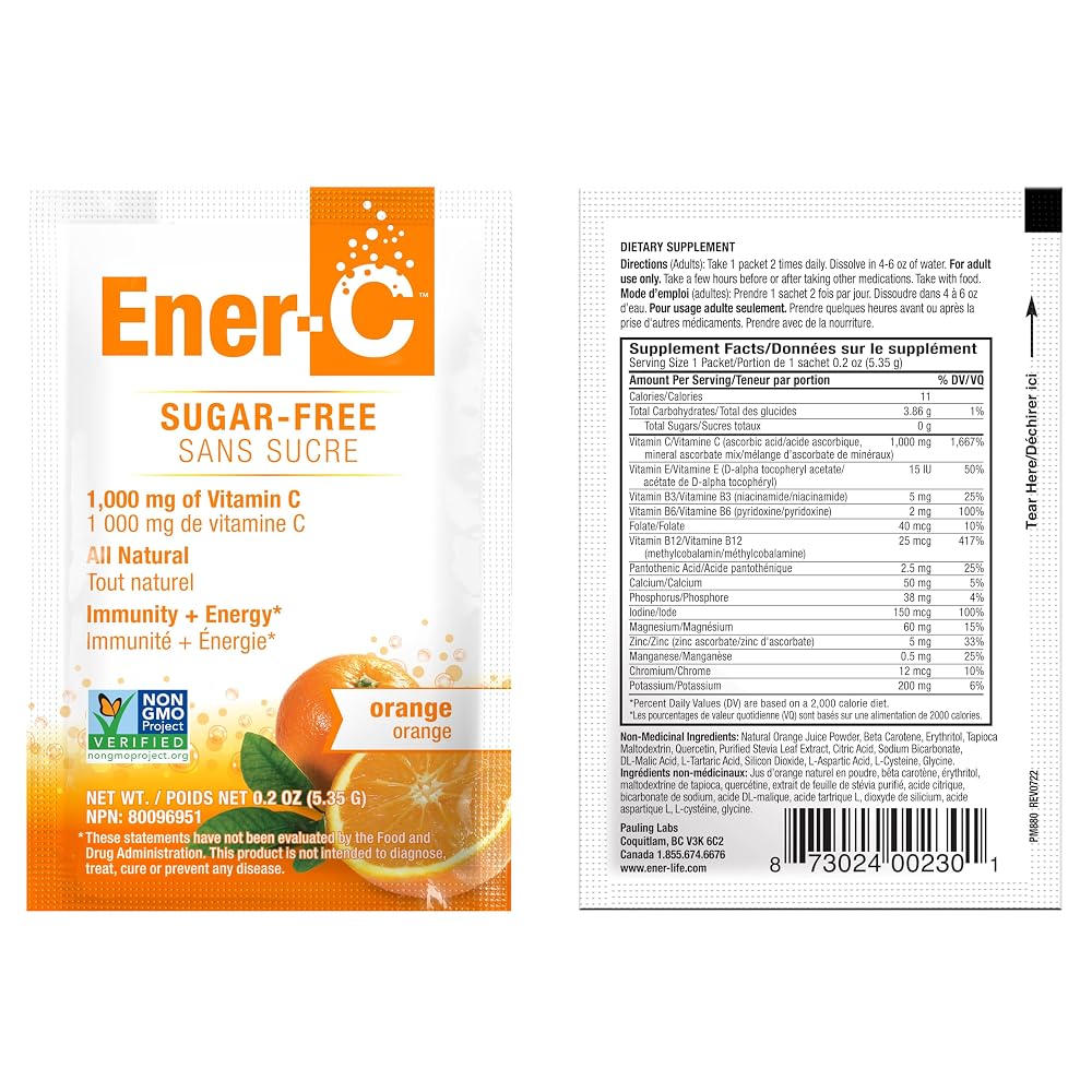 Ener-C Sugar Free Energy Orange Multivitamin Drink Mix Vitamin C - image 10