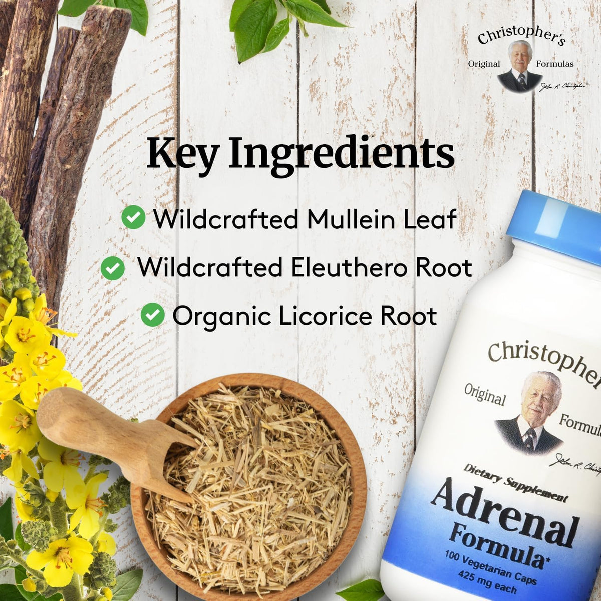 Christopher's Original Formulas Adrenal Formula Stress Support - 100 Capsules - image 4
