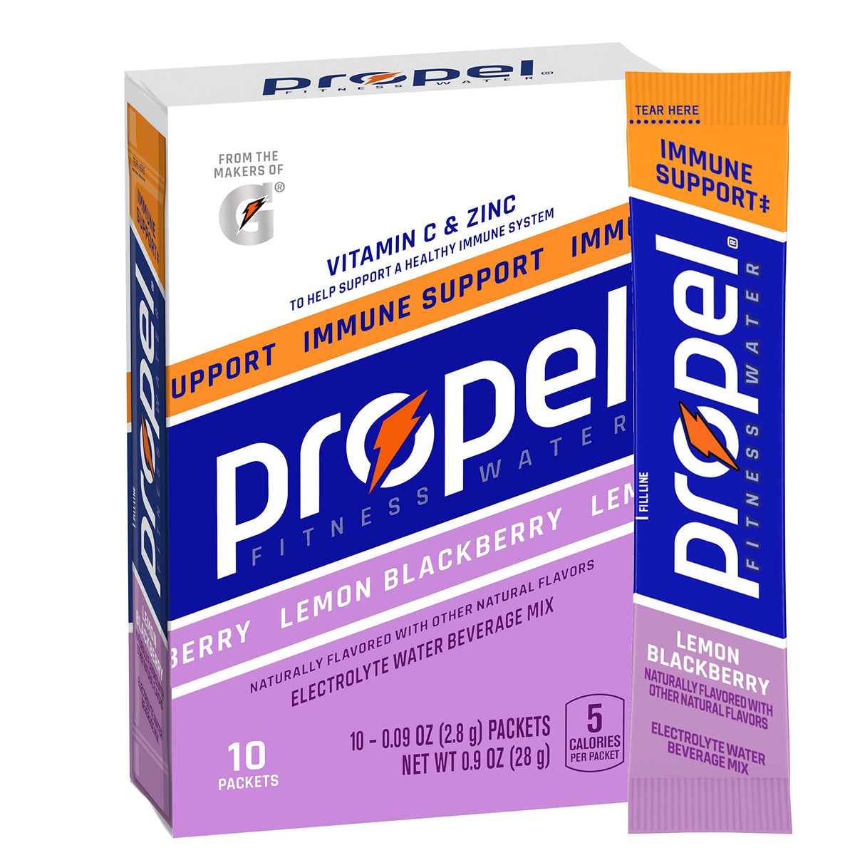 Propel Immune Support Powder Lemon Blackberry - 10 Packets