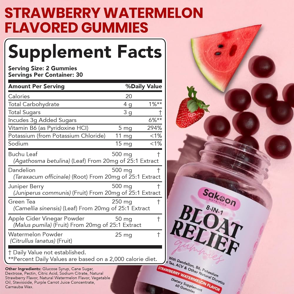 Sakoon Nutrition Bloating Relief Gummies for Women - 60 Gummies - image 2