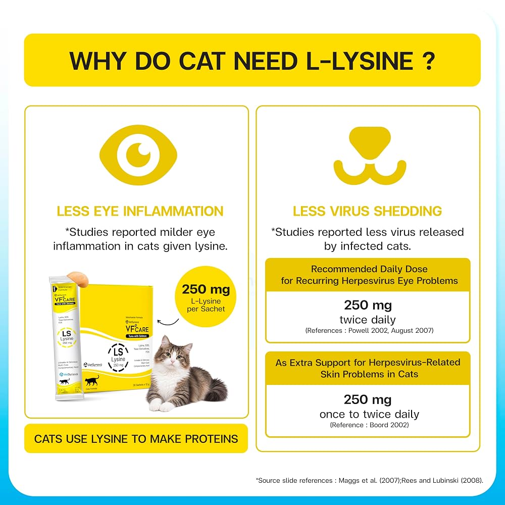 VFCARE L-Lysine for Cats 250mg Immune Support - 30 Sachets - image 4