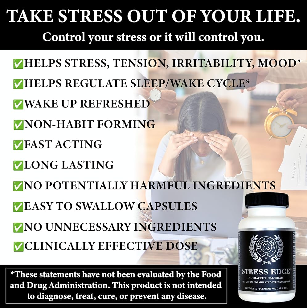 Straight Edge Labs Stress Edge Stress Relief Supplement - 60 Capsules - image 3