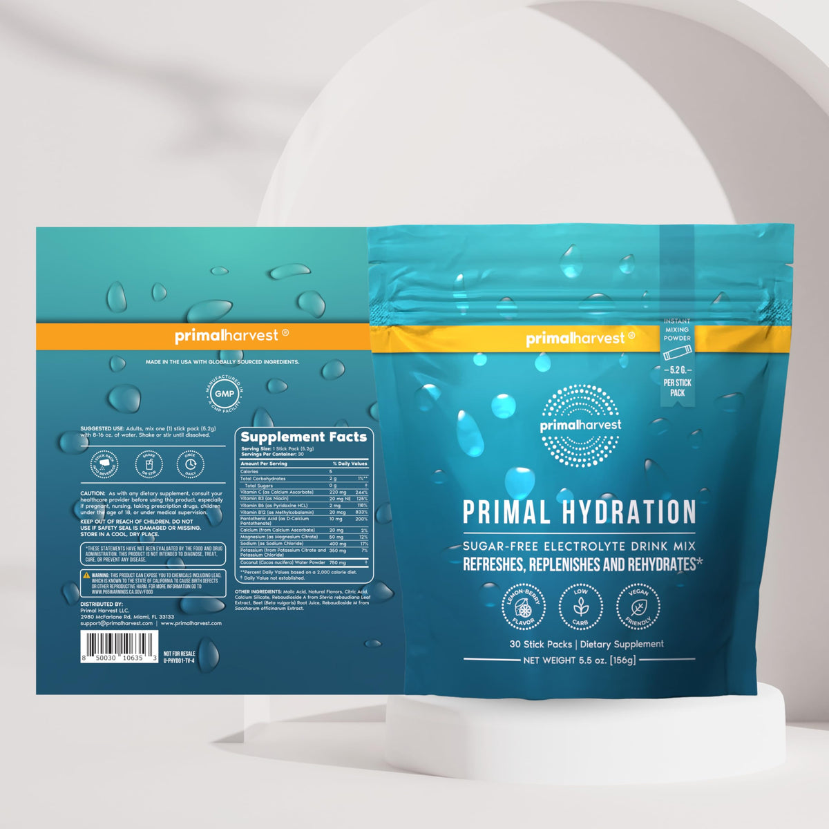Primal Harvest Hydration Electrolytes Powder Lemon Berry - 30 Servings - image 5