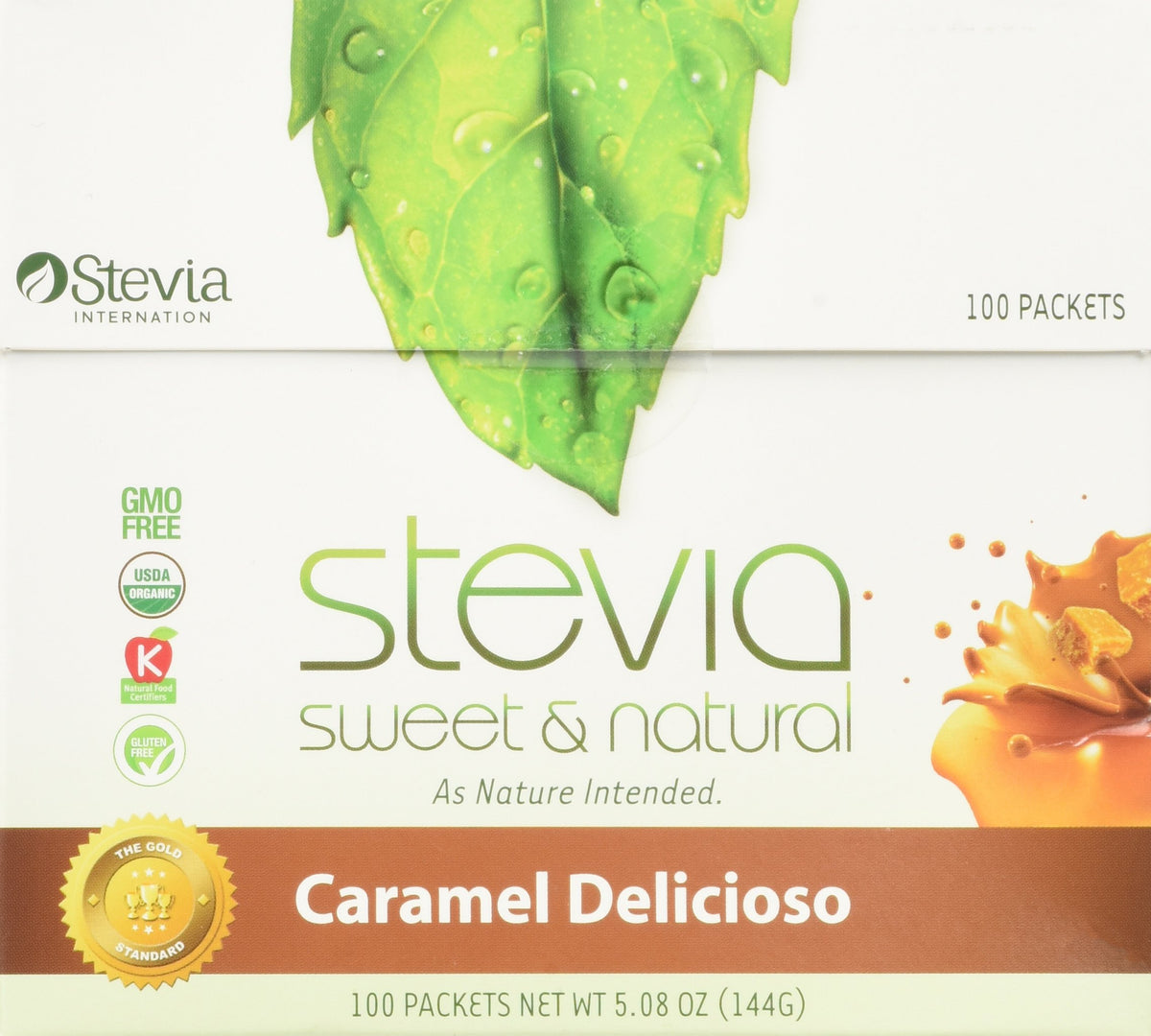 AnuMed Stevia Caramel Delicioso Sweetener - 100 Packets