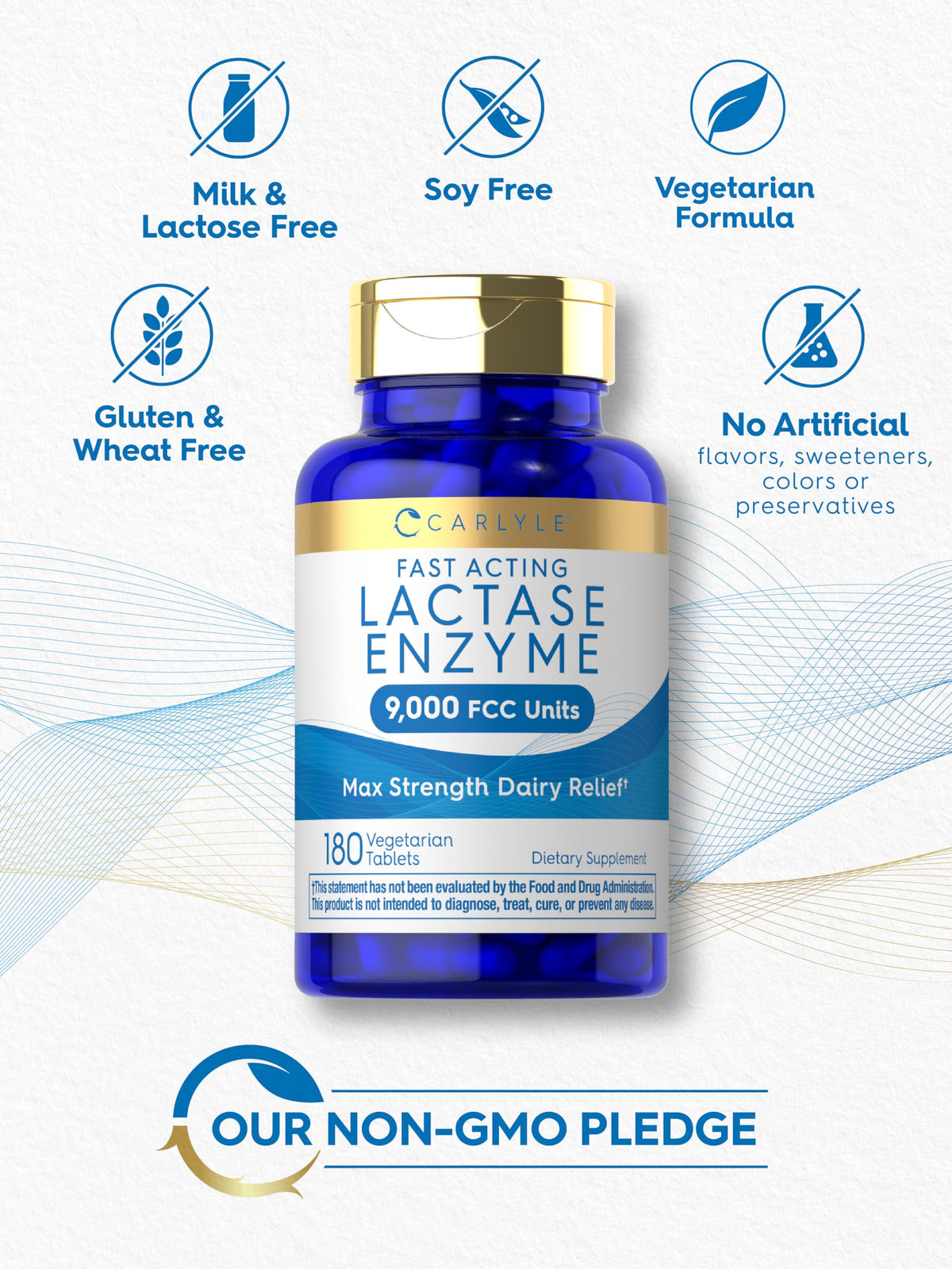Carlyle Lactase Enzyme Tablets 9000 FCC - 180 Tablets - image 5