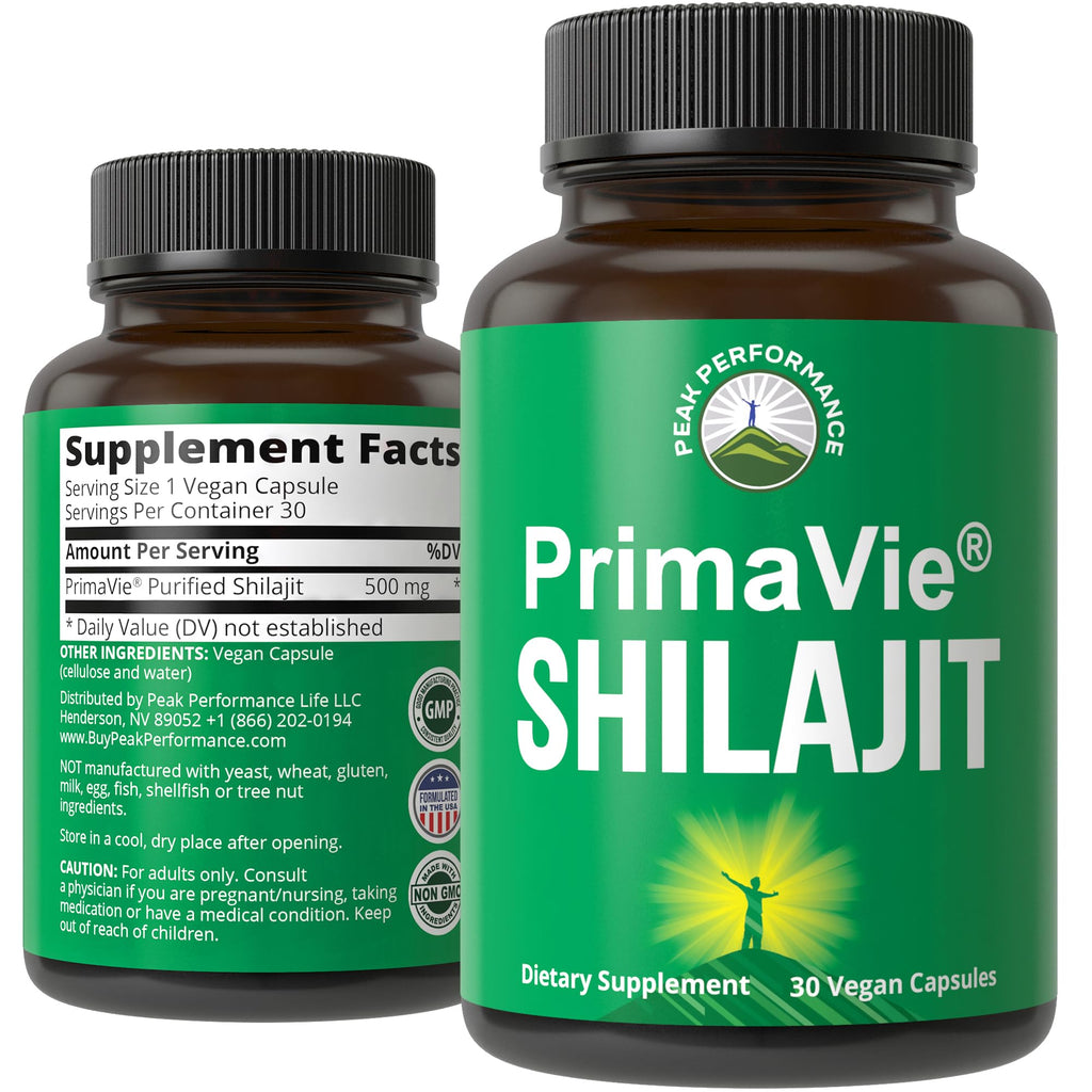 Peak Performance PrimaVie Purified Shilajit Capsules - 30 Count