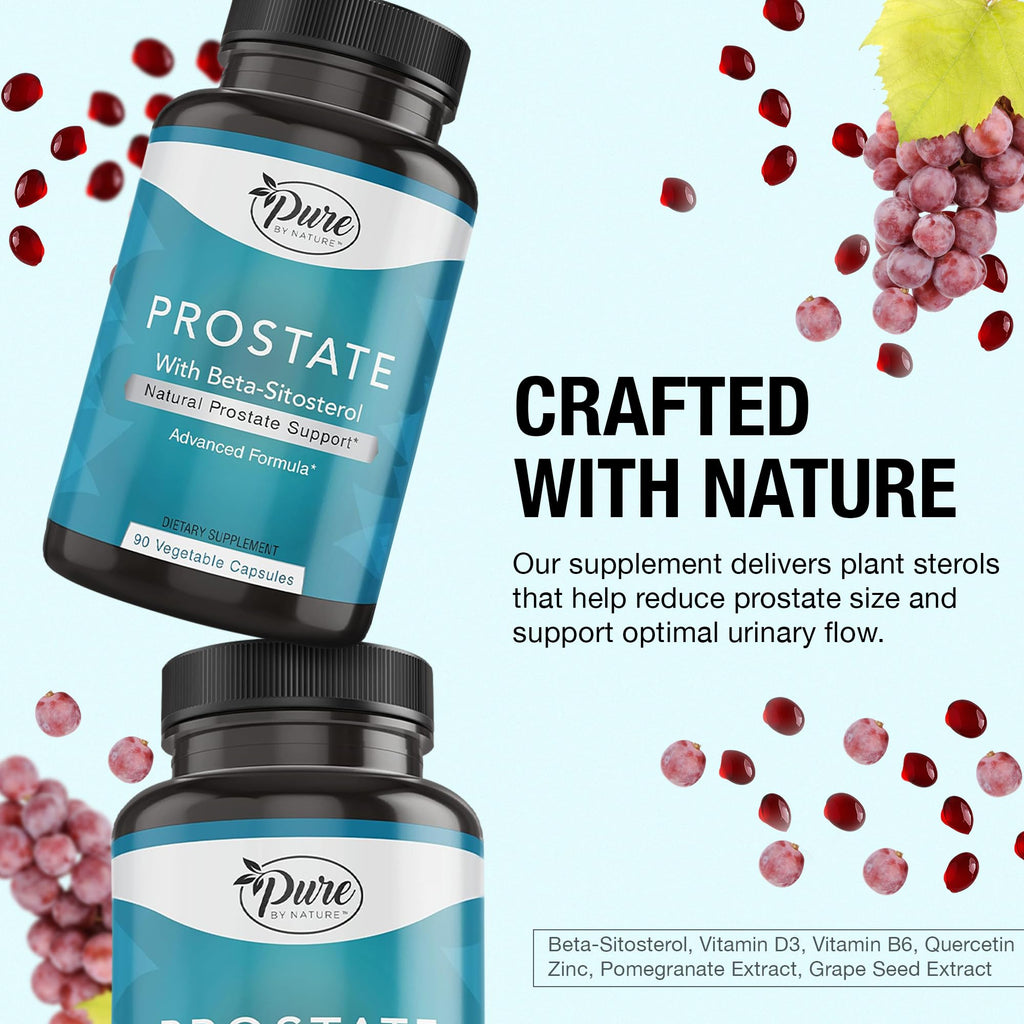 Pure By Nature Prostate Supplement for Men with Beta Sitosterol - 90 Capsules - image 3