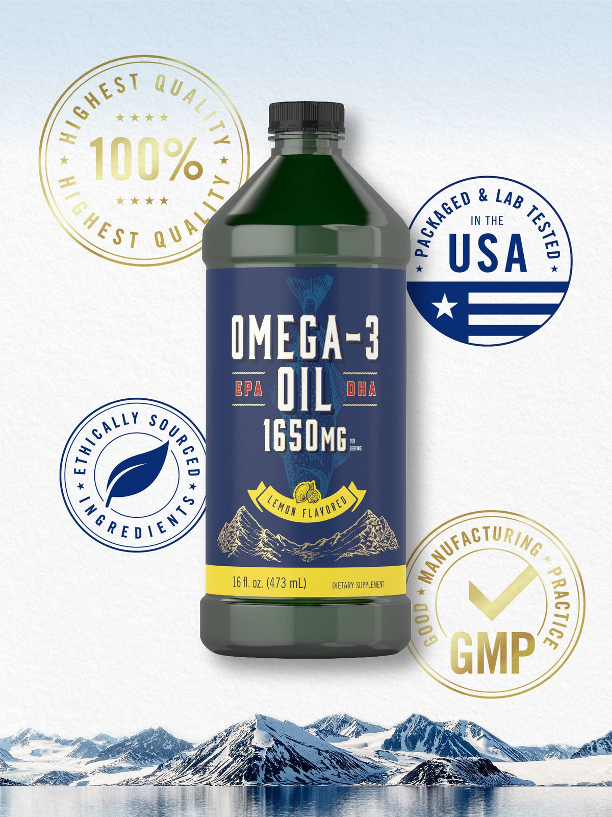 Carlyle Omega-3 Fish Oil Liquid 1650mg - 32 fl oz - image 5