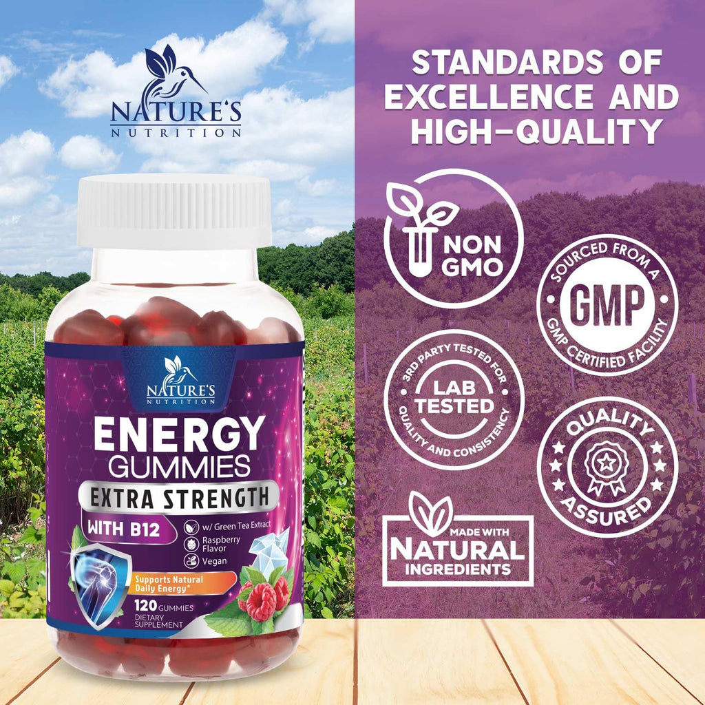 Nature's Nutrition Energy Gummies Vitamin B12 1000mcg Per Serving