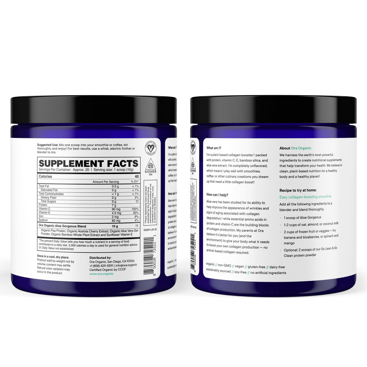 Ora Organic Vegan Collagen-Boosting Powder - Hair, Skin & Nails - 20 Servings - image 4