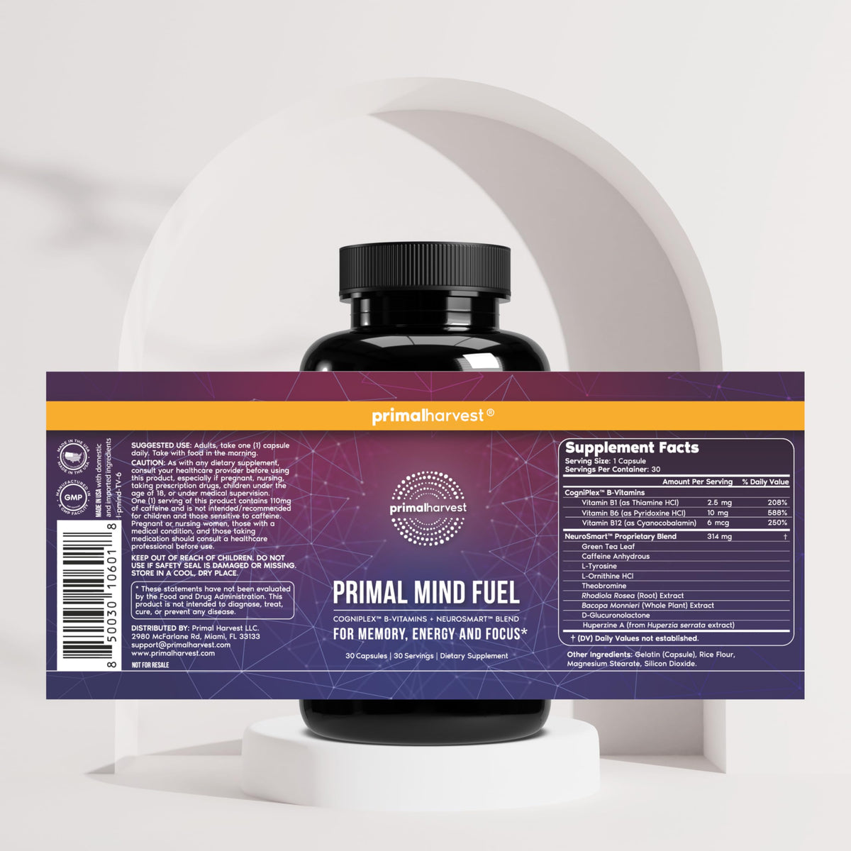 Primal Harvest Mind Fuel Daily Supplement - 30 Capsules - image 3