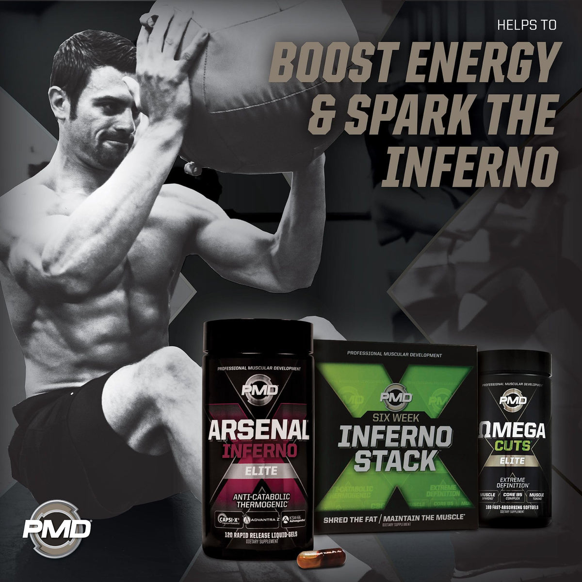 PMD Sports Arsenal X Inferno Stack Fat Burner - 180 Softgels - image 5