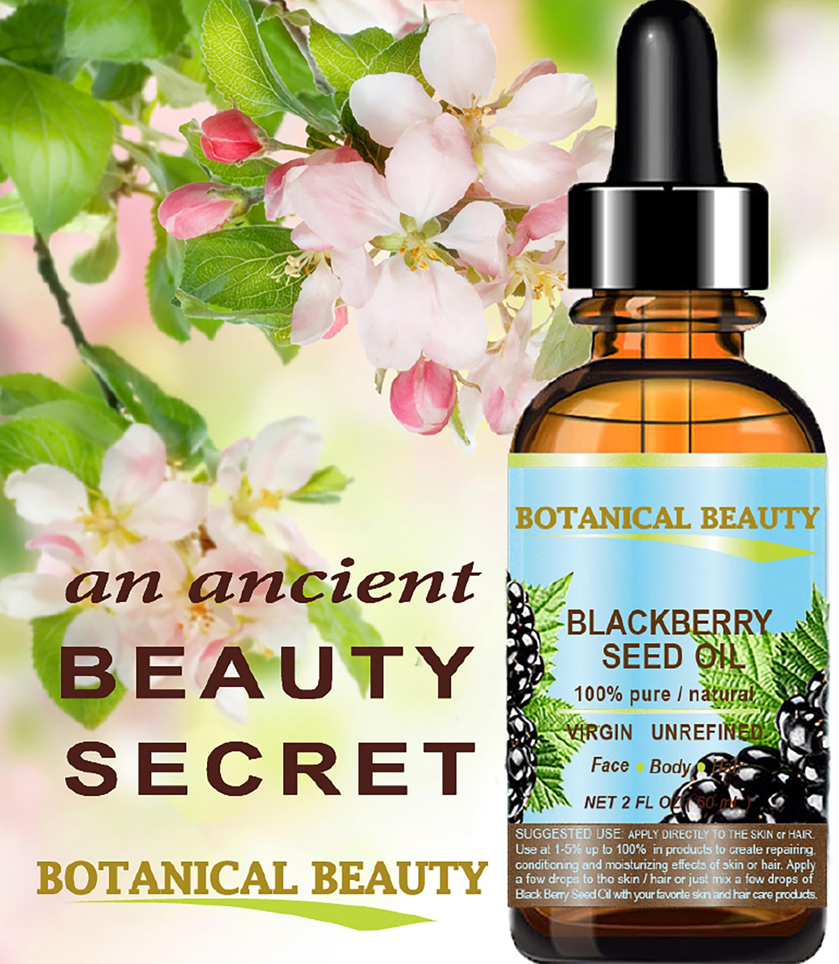 Botanical Beauty Blackberry Seed Oil 100% Pure Virgin - 4 fl oz - image 2