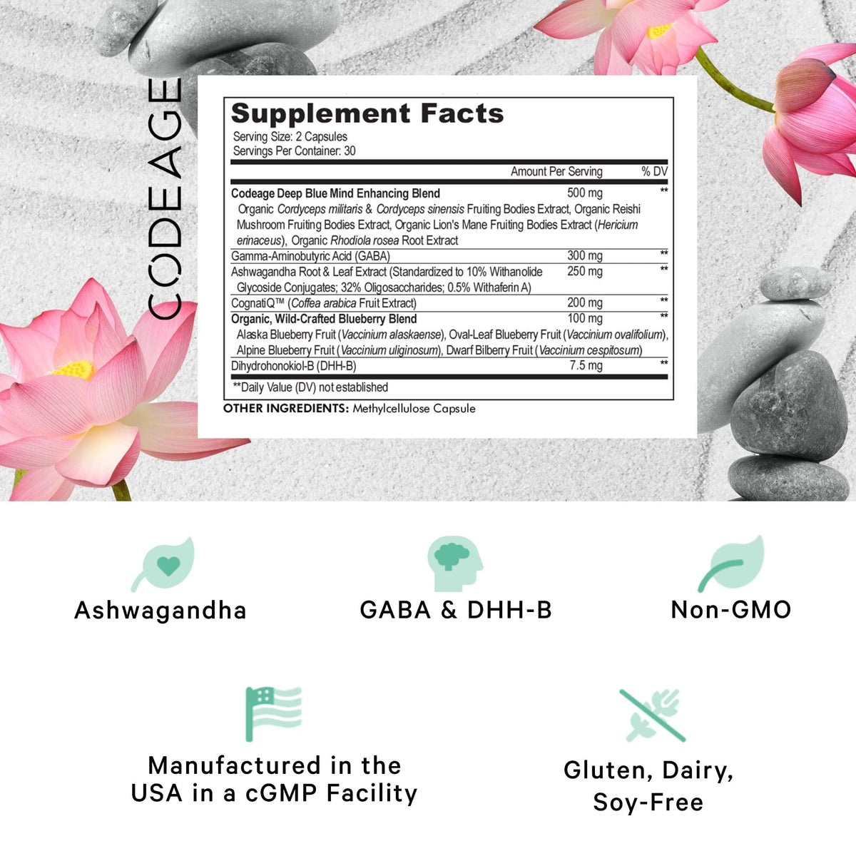 Codeage Meditate Vitamins+ with Ashwagandha & GABA - 60 Capsules - image 2