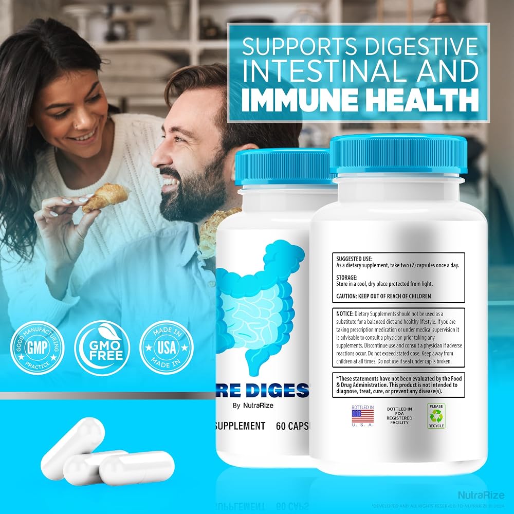 NutraRize Pure Digest Capsules for Digestive Health - 60 Capsules - image 8