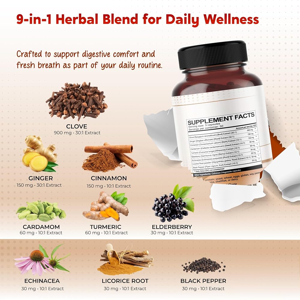 PeakPury Cloves 1440 mg with Ginger & Cinnamon - 150 Capsules - image 4