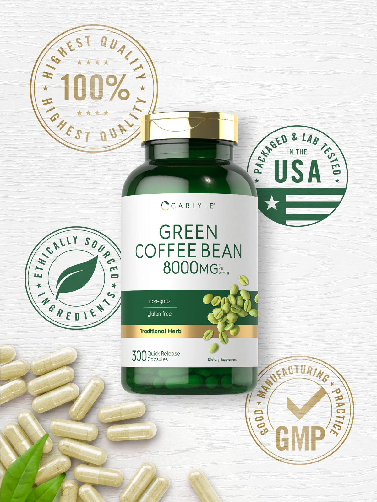 Carlyle Green Coffee Bean Extract - 300 Capsules - image 6
