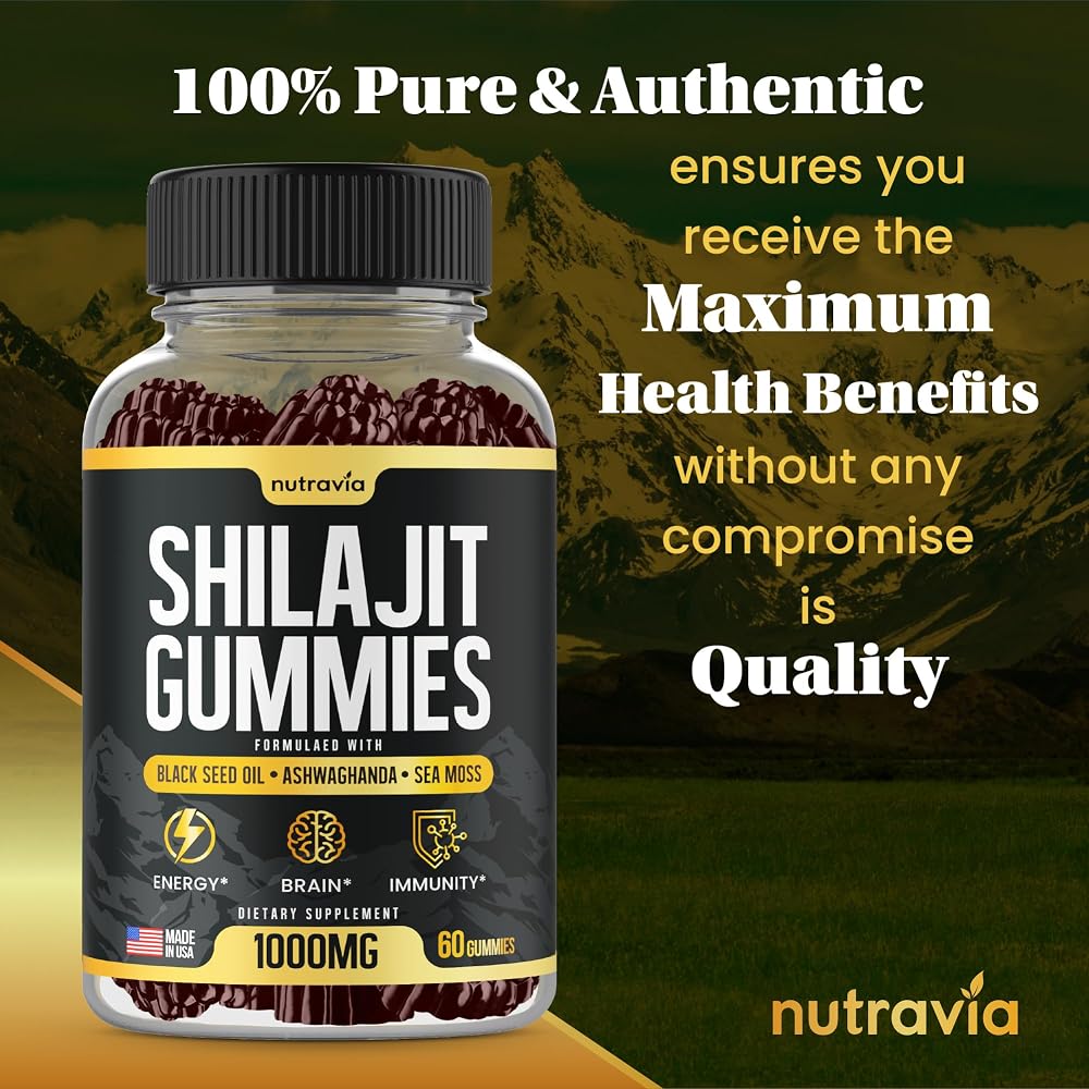 Nutravia Shilajit Gummies with Sea Moss & Ashwagandha - 60 Gummies - image 5