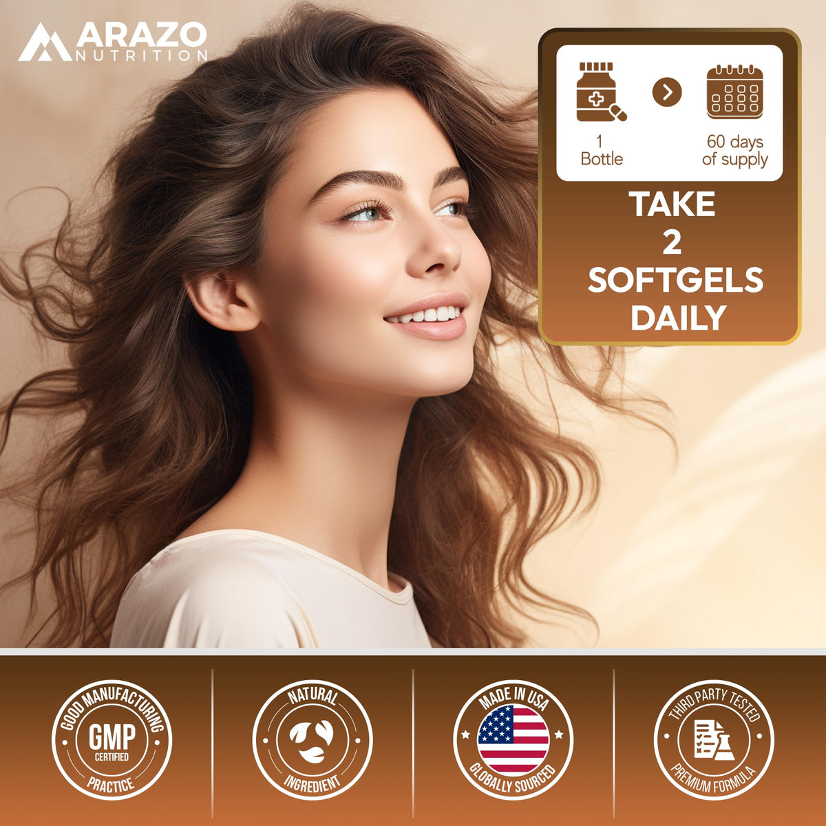 Arazo Nutrition Organic Coconut Oil 2000 MG - 120 Softgels - image 6