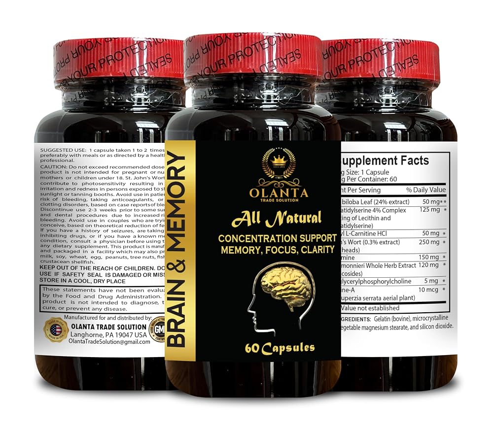 OLANTA Brain and Memory Supplement for Focus - 60 Capsules - image 2