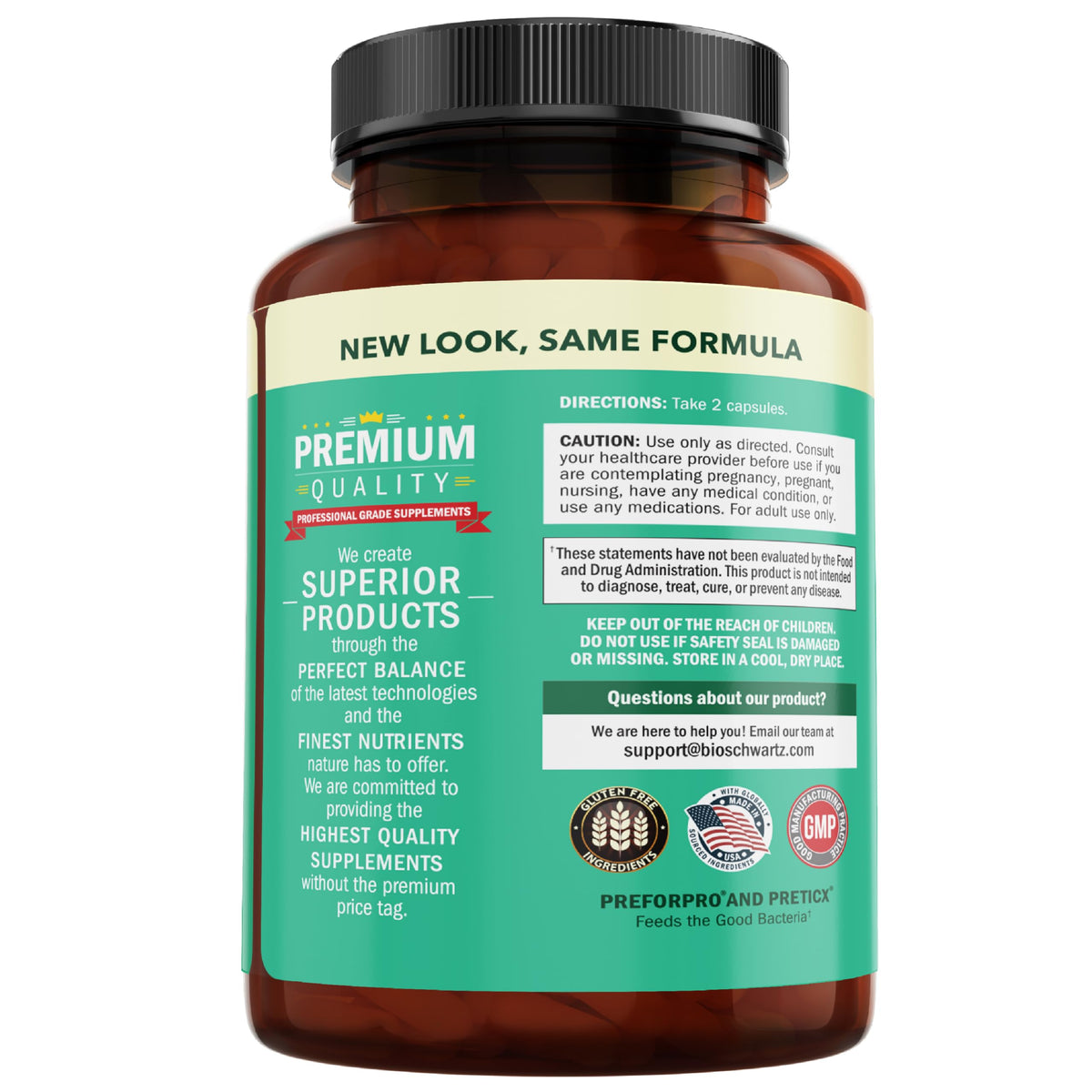 BioSchwartz Advanced Prebiotics Gut Health Supplement - 120 Capsules - image 9
