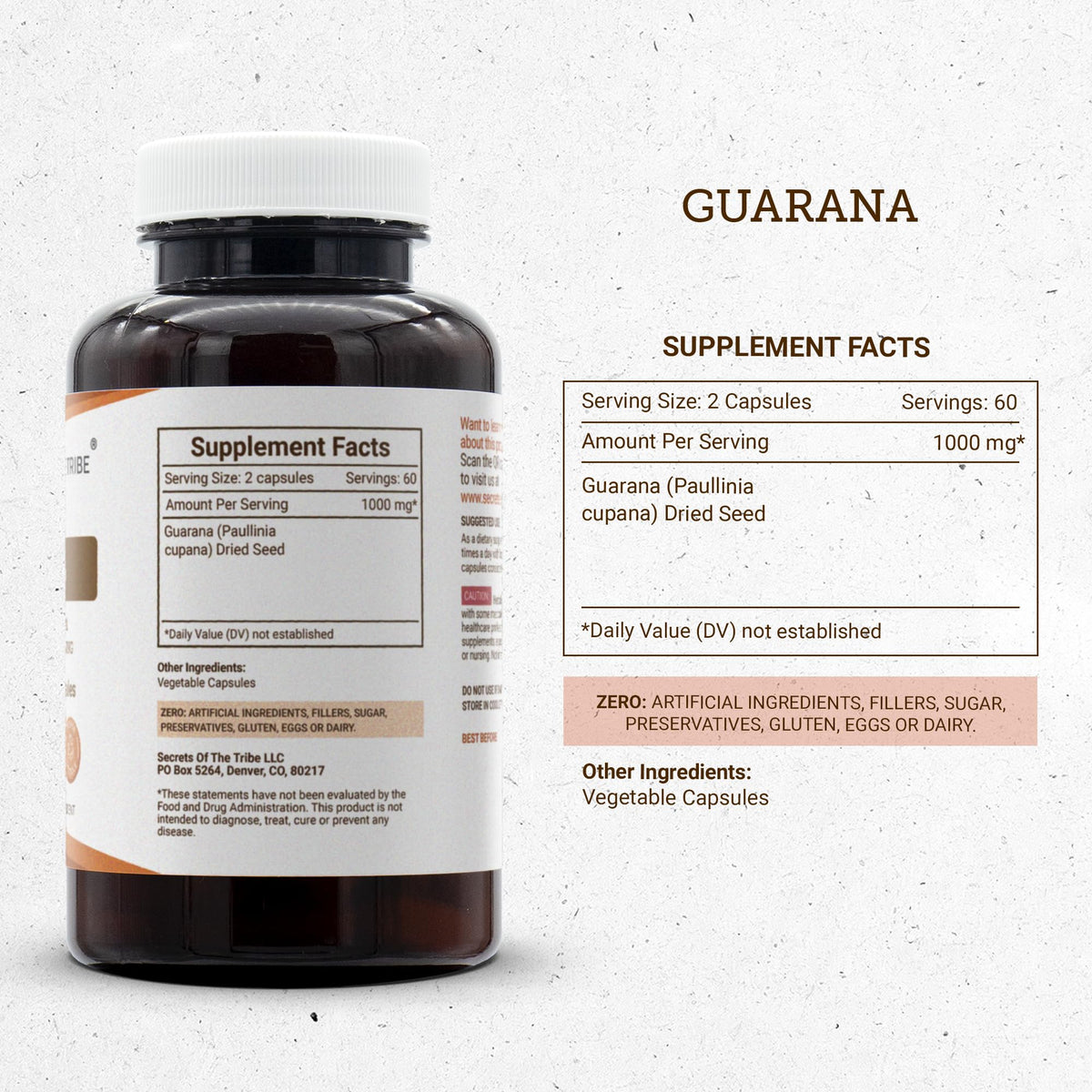 Secrets of the Tribe Guarana 60/120 Capsules