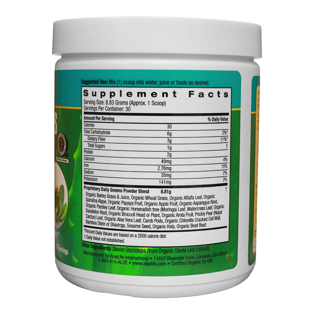 Aloe Life Daily Greens Powder Superfood - 30 Servings - image 2
