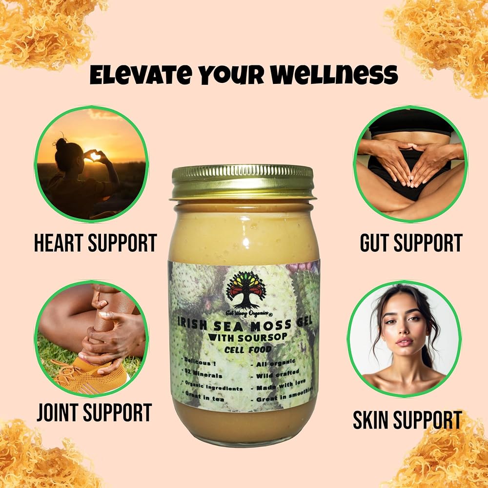 GET WAVY ORGANICS Irish Sea Moss Gel with Soursop - 32 oz - image 6
