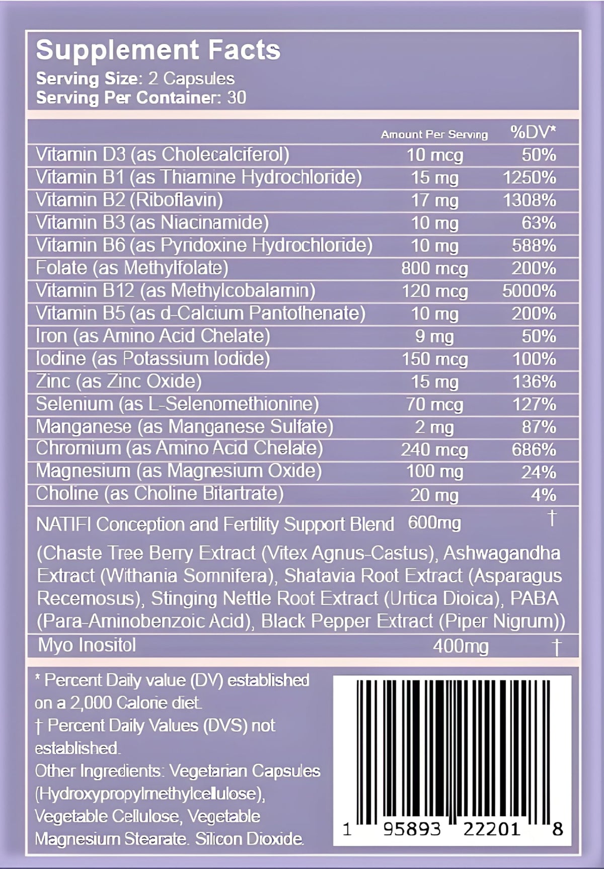 Natifi Conception Fertility Prenatal Vitamins Regulate Cycles