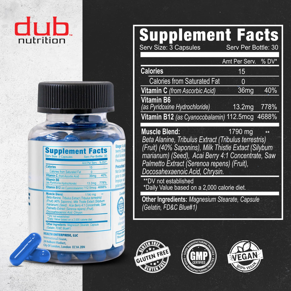 Dub Nutrition Lean Muscle Formula - 90 Capsules - image 3