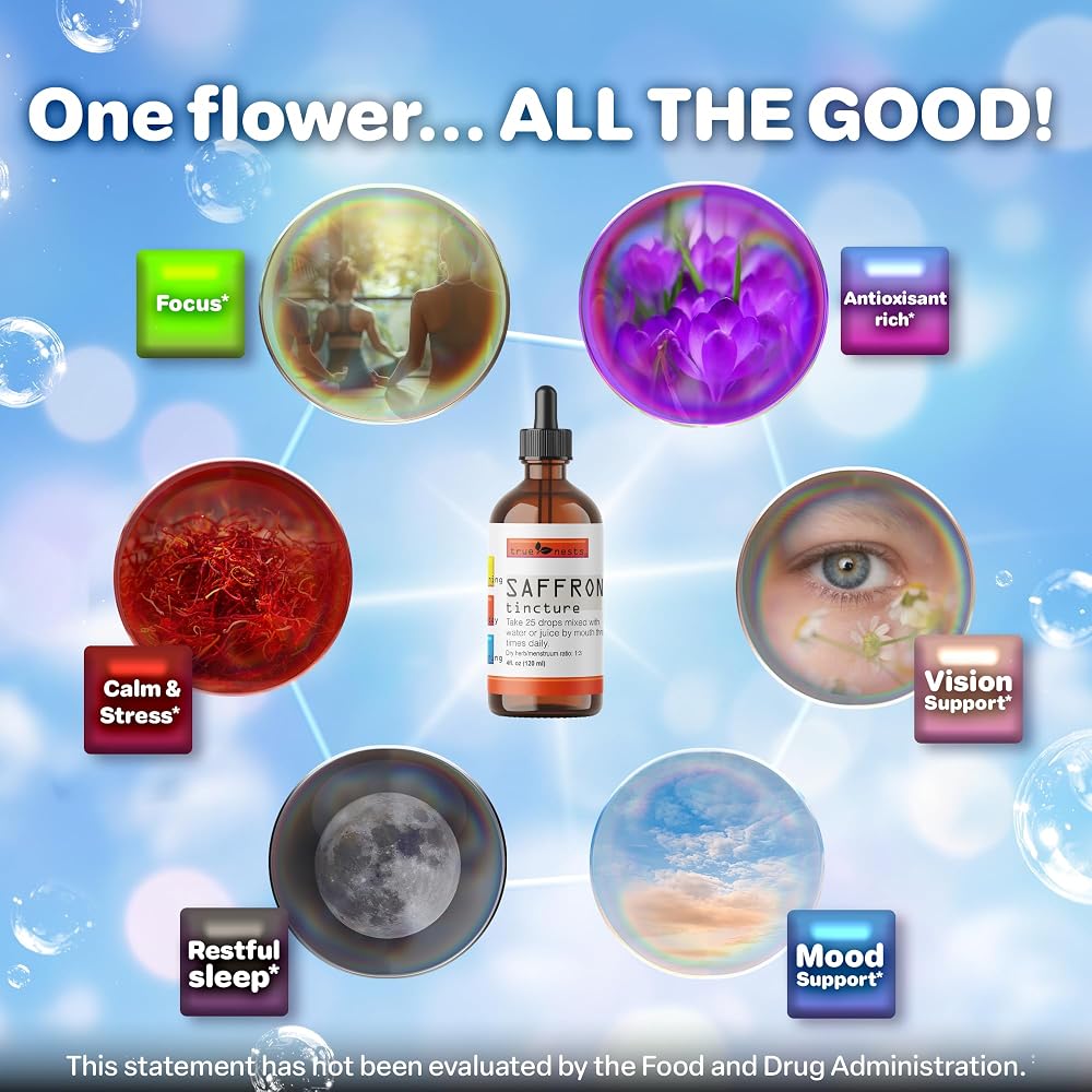 True Nests Organic Saffron Tincture Pure Extract Drops - 2 oz - image 5