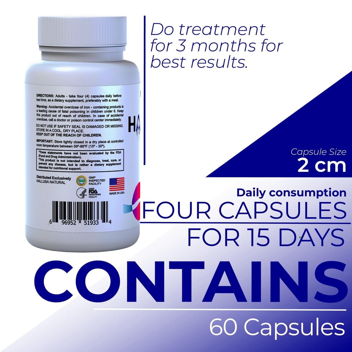 Hallusa Natural Multivitamin for Men, Energy & Immune Support - 60 Capsules - image 5