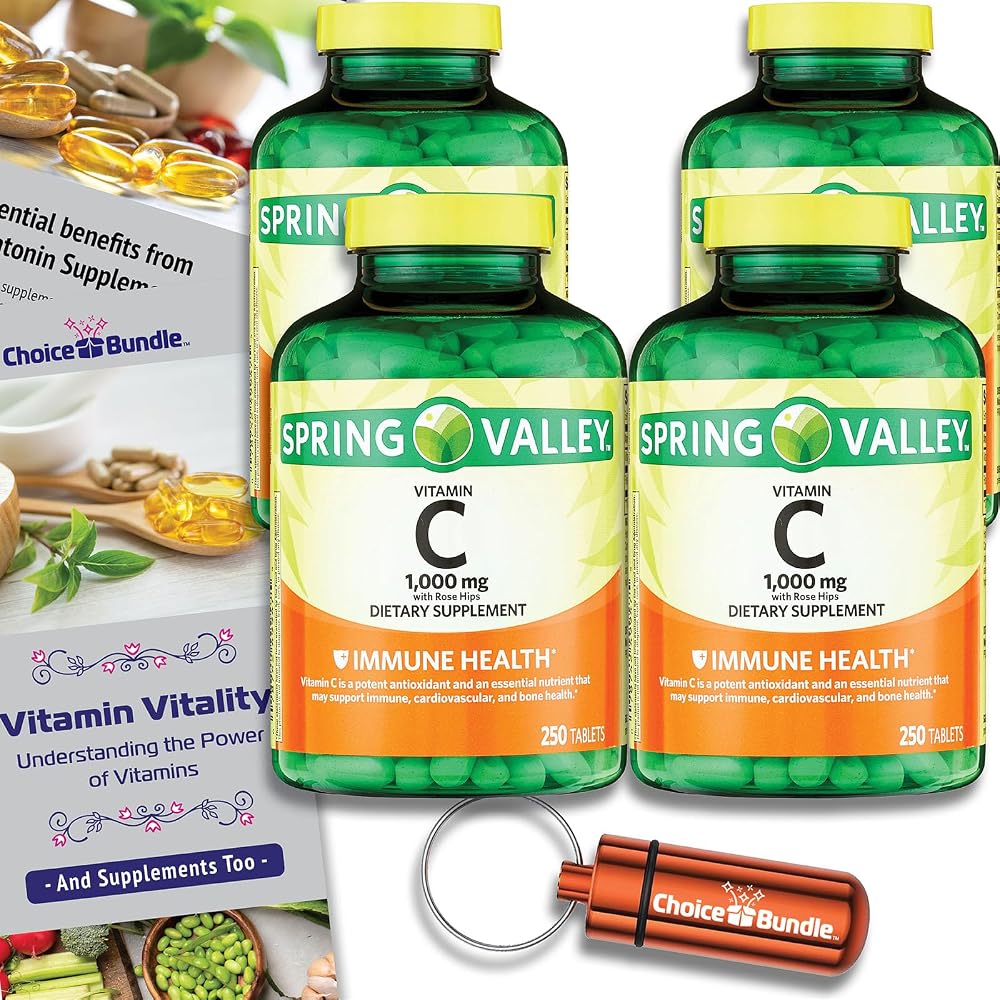 Choice Bundle Spring Valley Vitamin C with Rose Hips Tablets - 1000 Count
