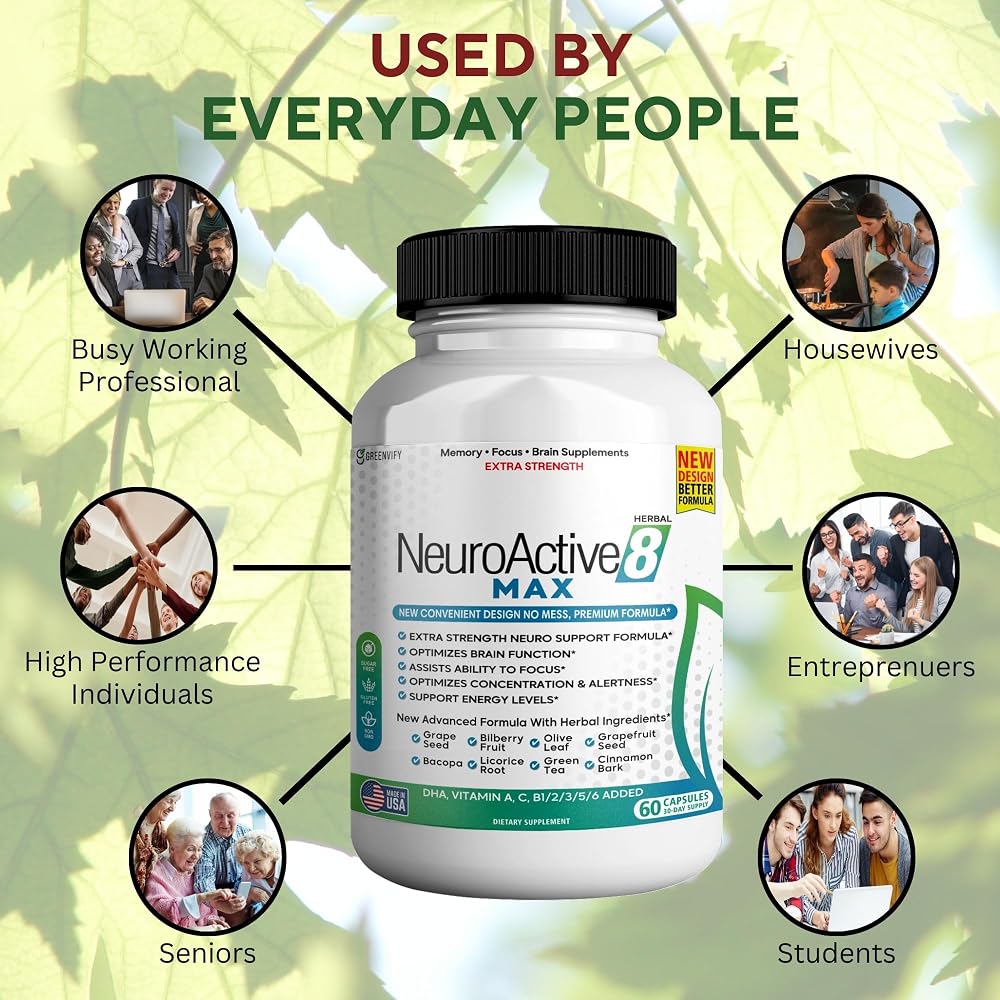 GREENVIFY NeuroActive 8 Max Brain Support Supplement