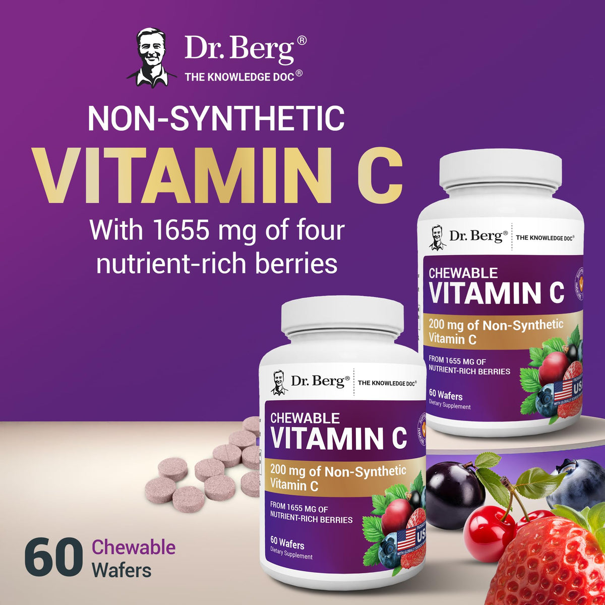 Dr. Berg Chewable Vitamin C Complex - 60 Wafers - image 5