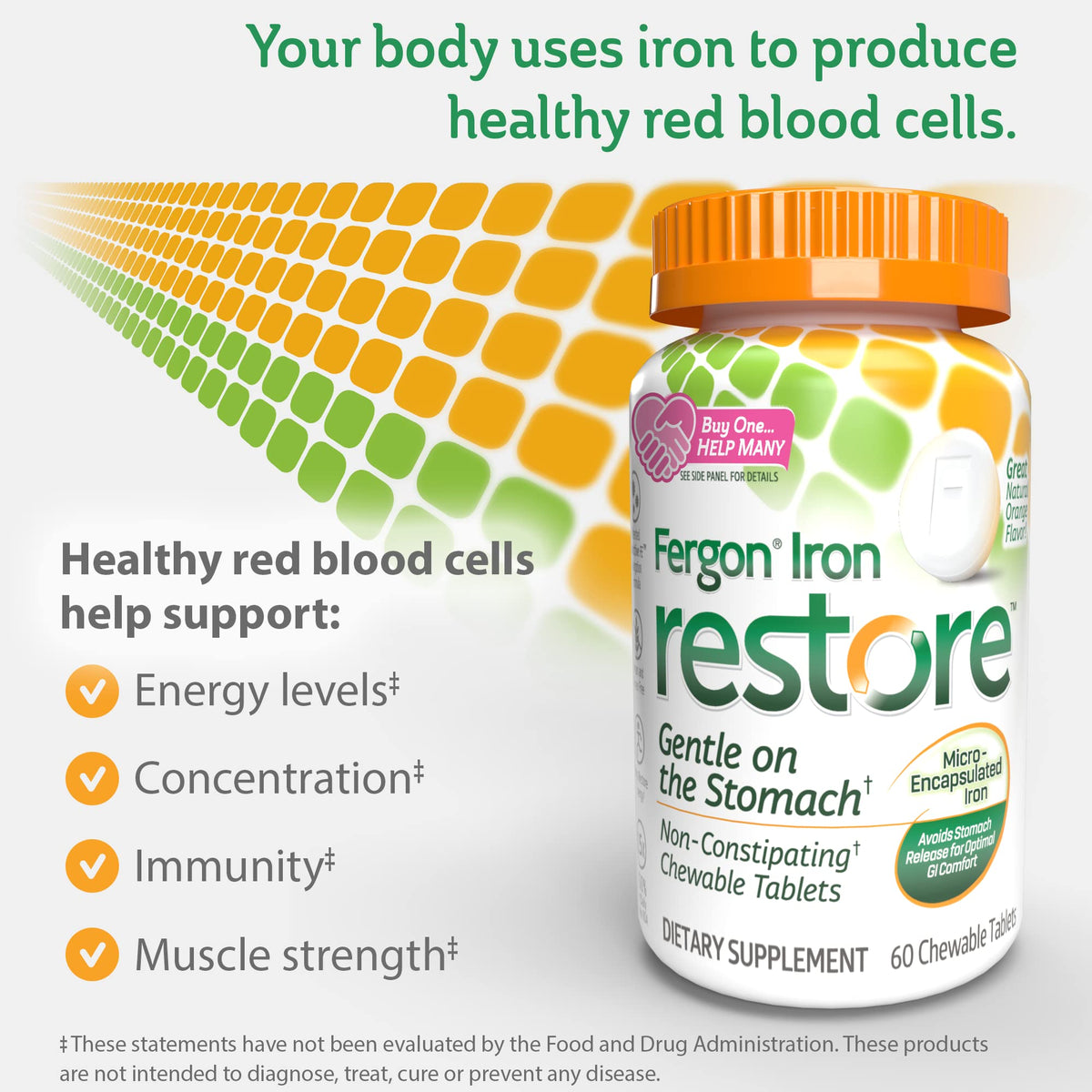 Fergon Iron Restore Chewable Tablets 27mg - 60 Tablets - image 3
