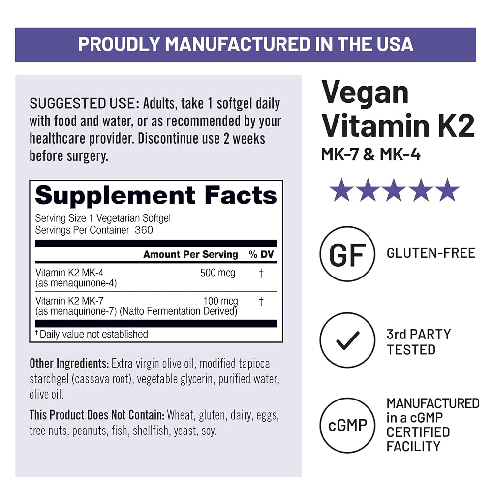 NatureWise Vitamin K2 MK-7 and MK-4 - Enhanced Bioavailability