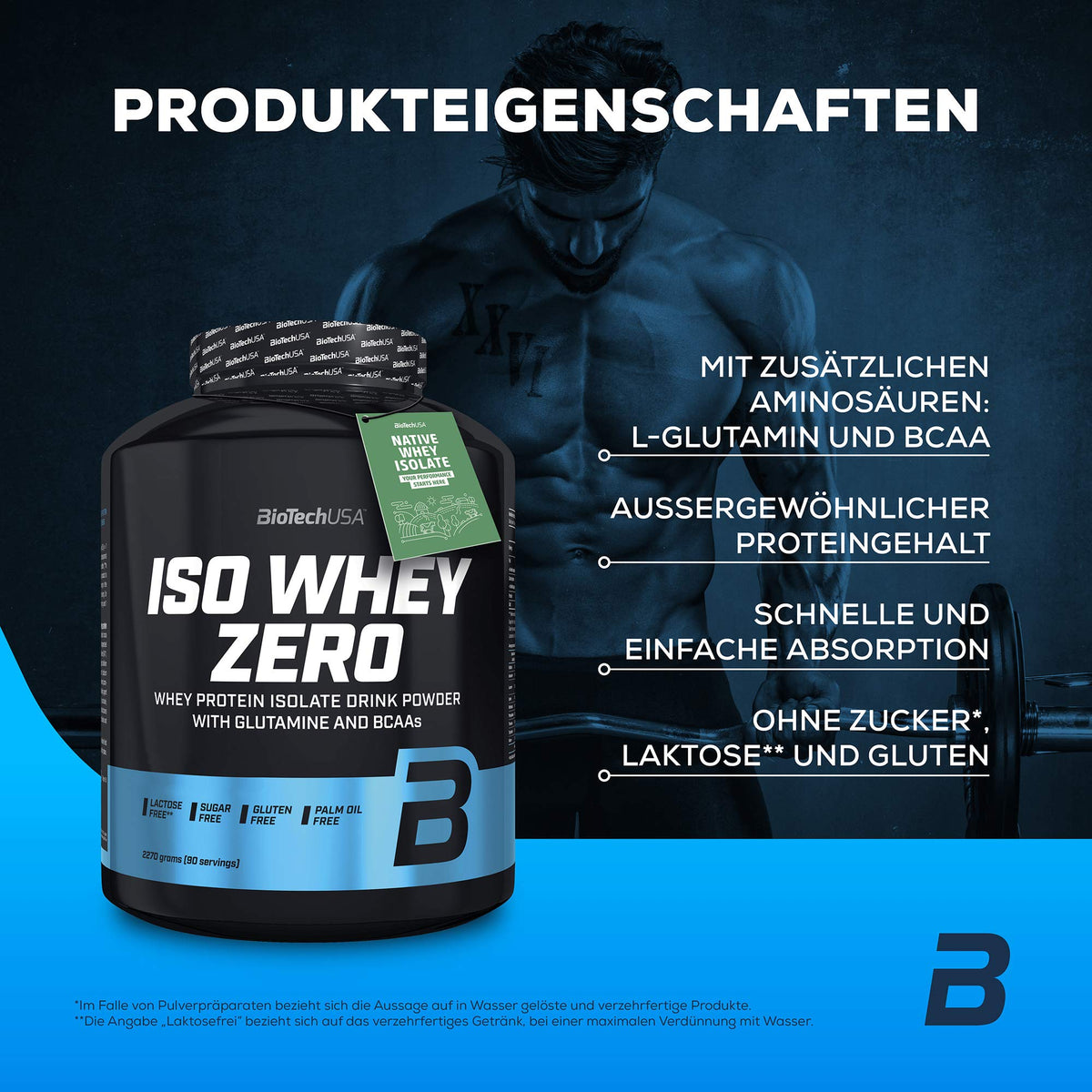 BioTechUSA Iso Whey Zero Chocolate Whey Protein - 2270g - image 2