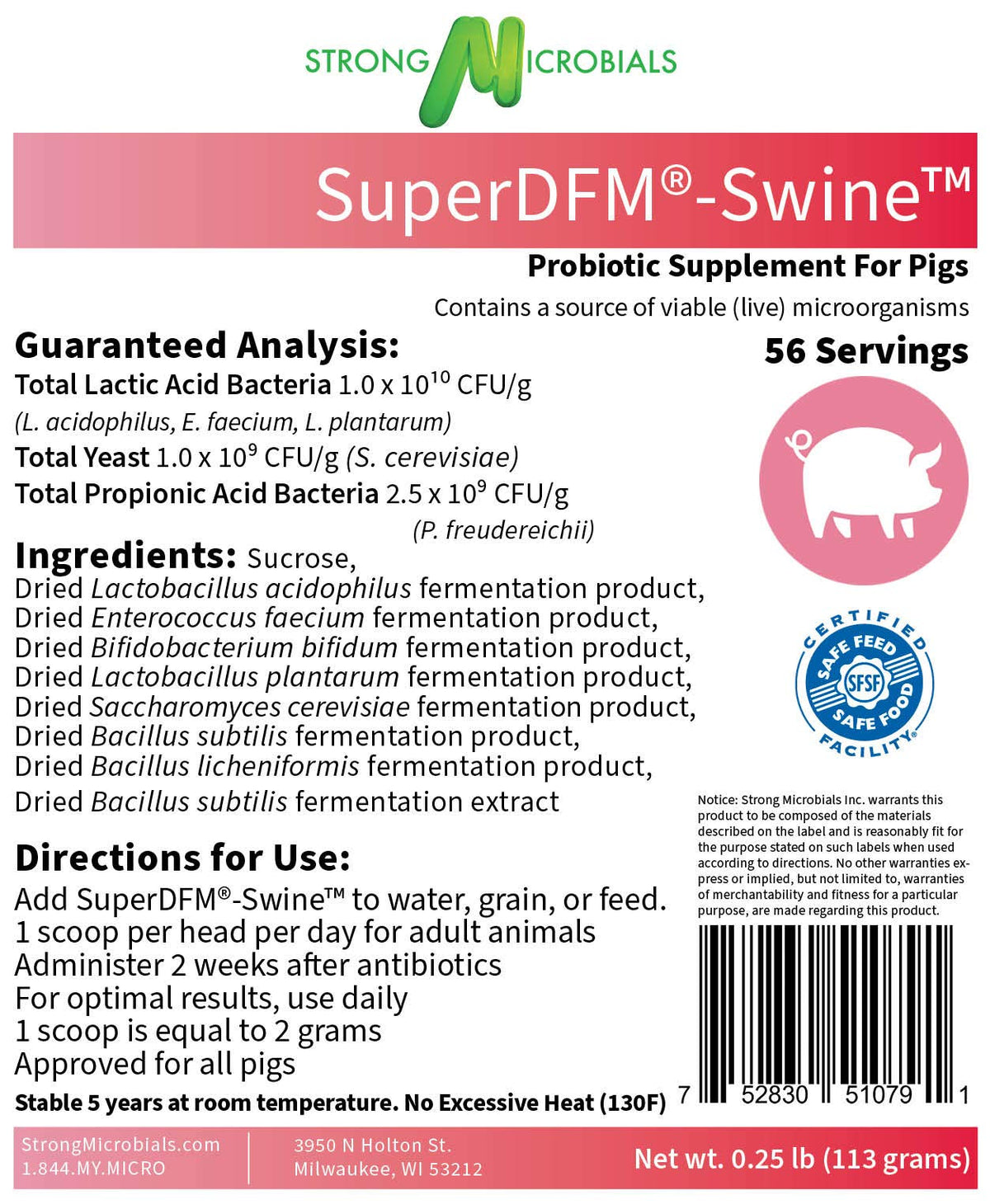 SuperDFM-Swine Probiotic Supplement for Pigs - 56 Servings - image 2